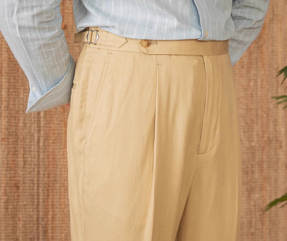 Summer Naples High Waist Straight-leg Pants Lightweight Breathable Casual Suit