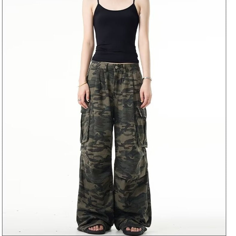High Street Retro Multi-pocket Camouflage Cargo Pants