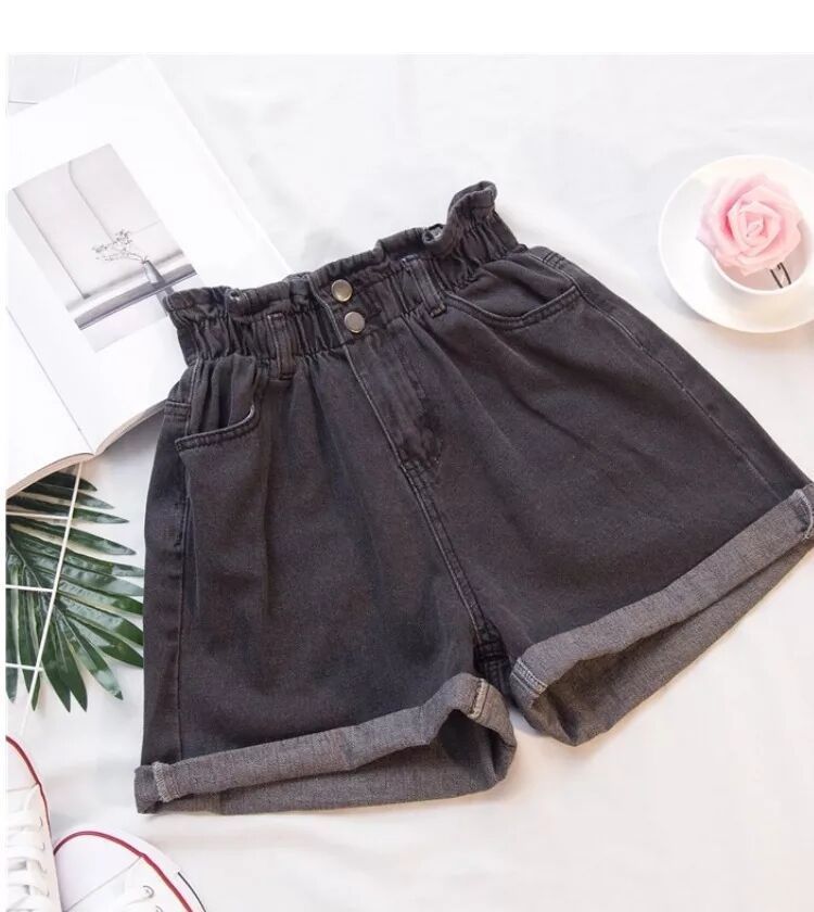 Denim shorts high waist loose loose thin legs hot
