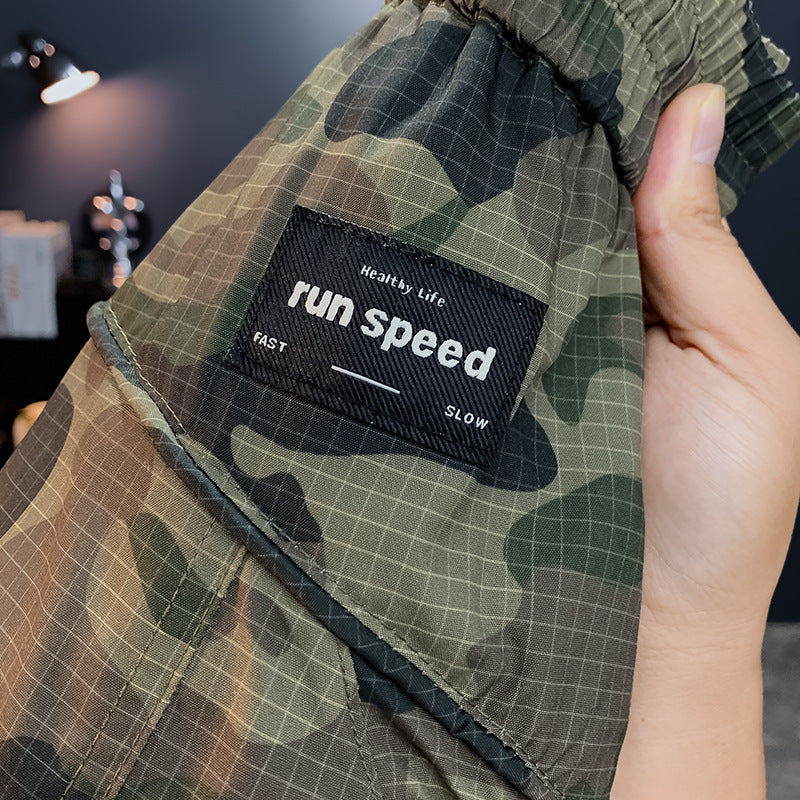 Camouflage Cargo Pants Men's Thin Shorts Quick-drying Loose Shorts