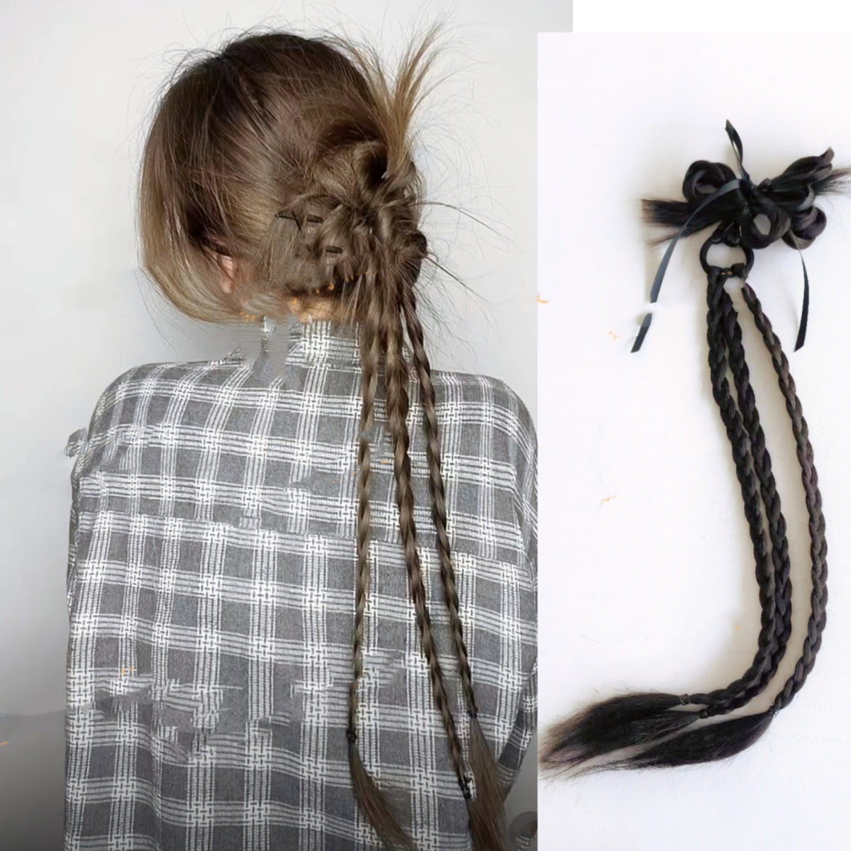 Wig With Scratch Clip Boxing Braid