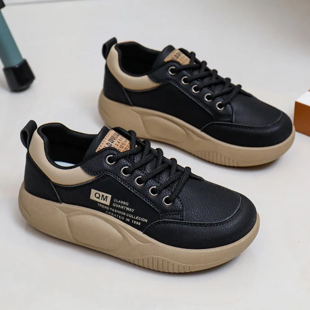 Lace Up Round Toe Platform Sneakers