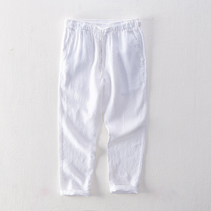 Linen Breathable Straight Trousers Men's Clothing