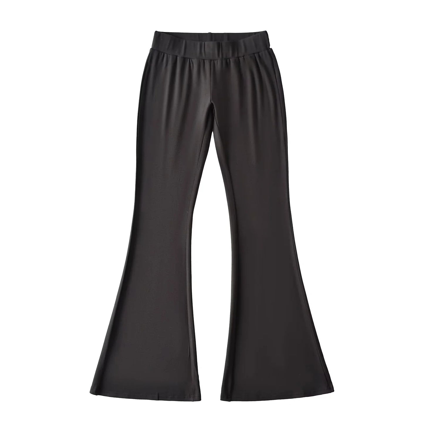Irregular pleated camisole vest+elastic waist micro flared pants two-piece set
