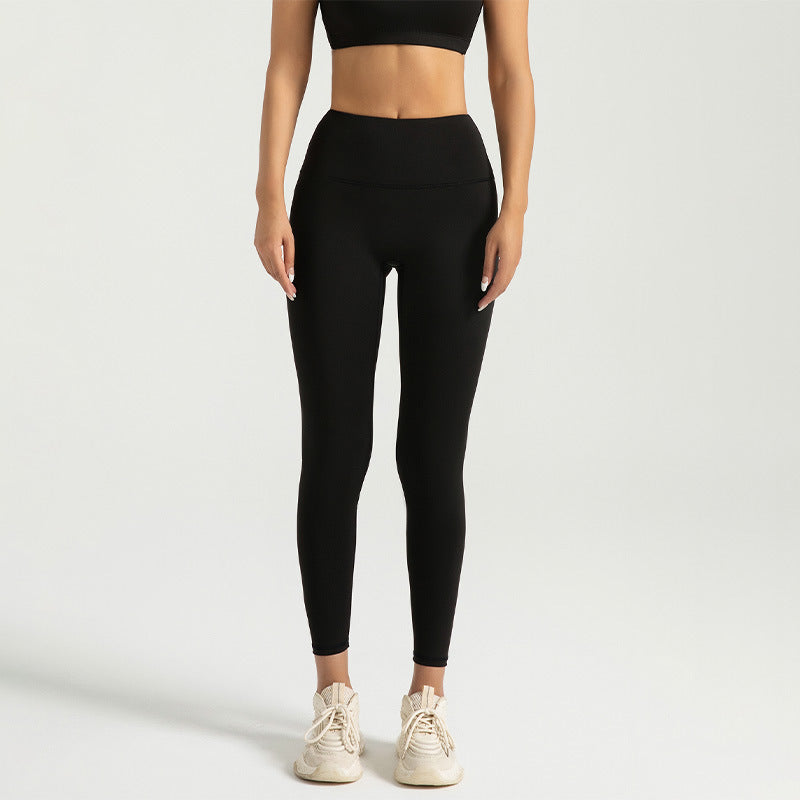 High Waist Hip Lift Yoga Pants Belly Contracting Nude Feel Running Sports Tights