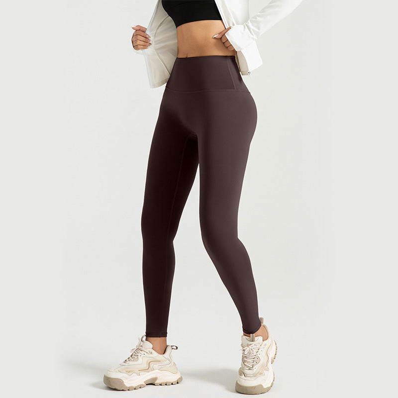High Waist Hip Lift Yoga Pants Belly Contracting Nude Feel Running Sports Tights