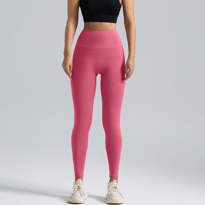 High Waist Hip Lift Yoga Pants Belly Contracting Nude Feel Running Sports Tights