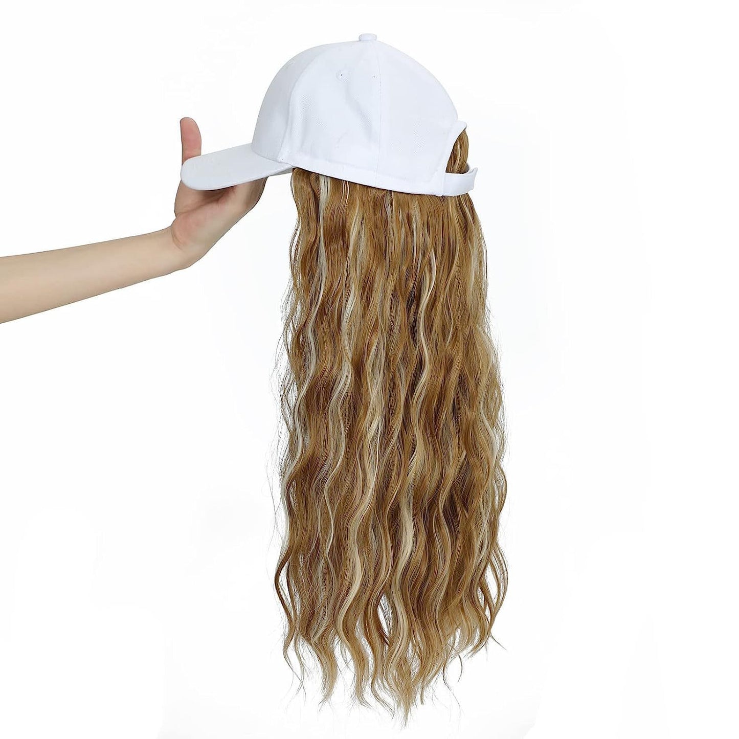 Hat One-piece Women's Big Wave Long-rolled Chemical Fiber Wig
