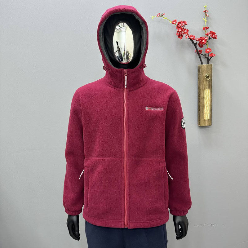 Hooded Fleece-lined Thickened Men's Coat Jacket Cold-proof Warm Double-sided Polar Fleece
