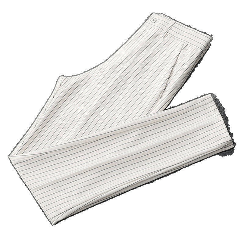Thin Casual Striped Loose Men's Draping Suit Pants