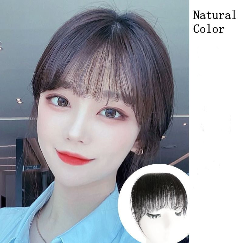 Women's Forehead Replacement With Bangs Biological Scalp Wig