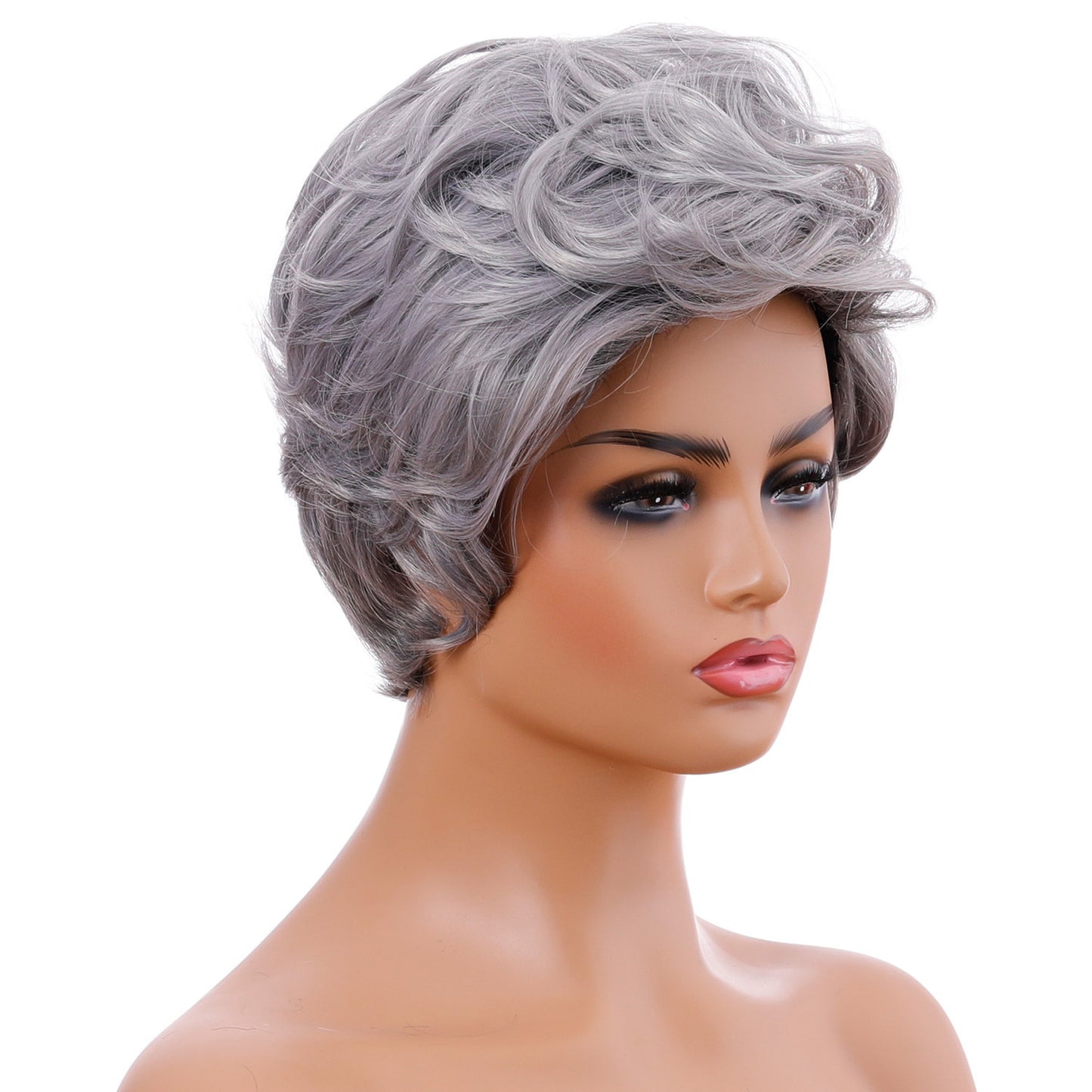 Fashionable Chemical Fiber Women's Mixed Color Short Curly Hair