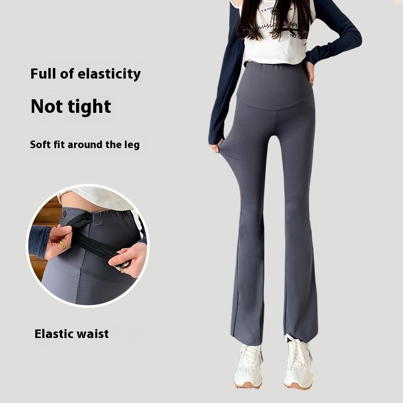 Pregnant Women Adjustable High Waist Upgraded Version Slimming High Elastic Bell-bottom Pants