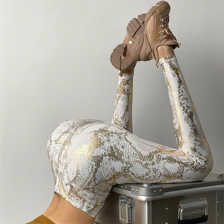 Women's Tight Elastic Bronzing Yoga Pants