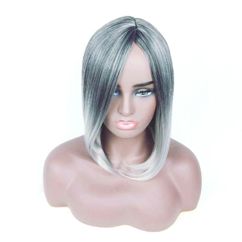 Female Long Straight Hair Gradient High Temperature Chemical Fiber Headgear