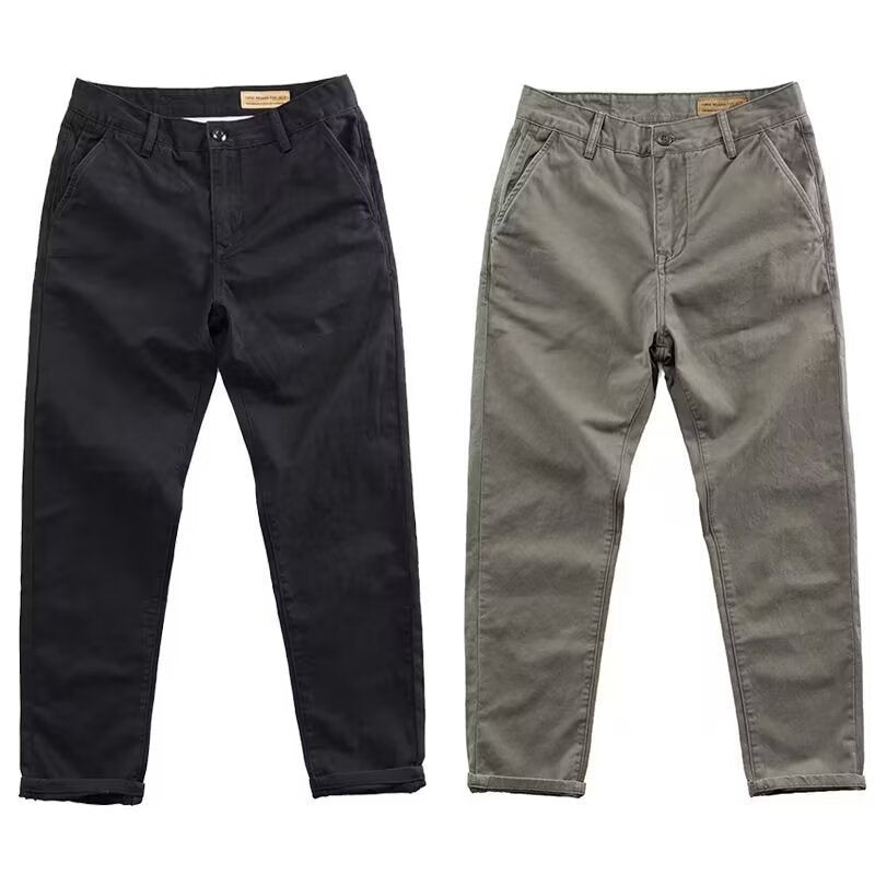 Micro Elastic High Density Casual Men's Slim Washed Trendy Pants