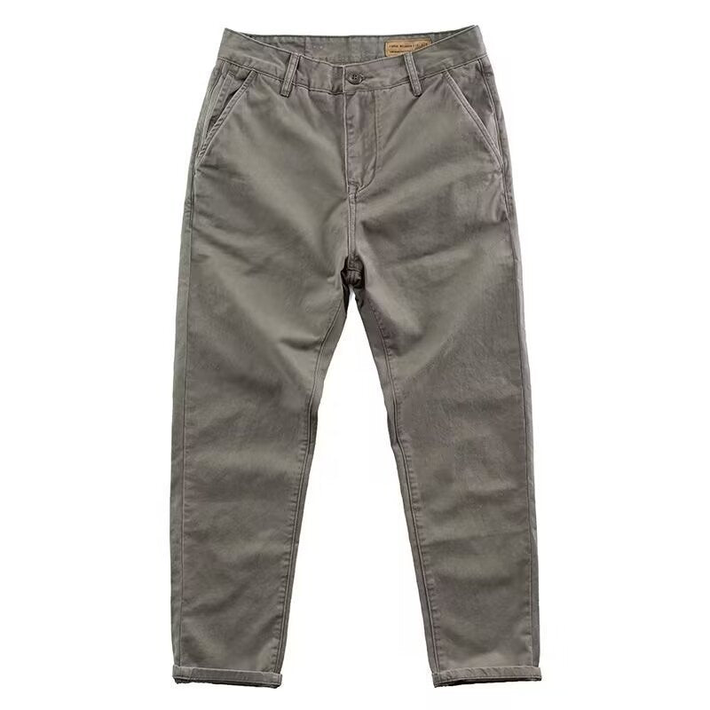 Micro Elastic High Density Casual Men's Slim Washed Trendy Pants