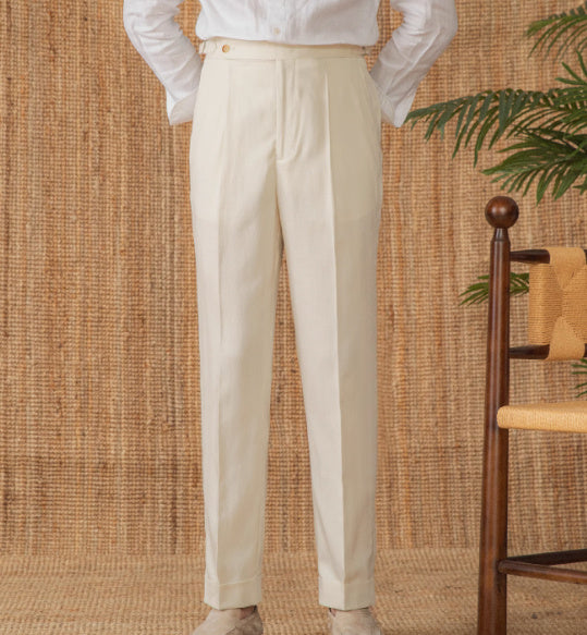 Summer Naples High Waist Straight-leg Pants Lightweight Breathable Casual Suit