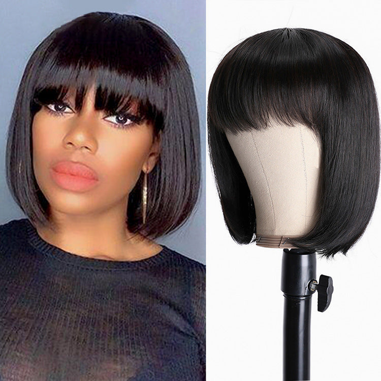 Wig Bangs Bobhaircut Bob Wig Human Hair Wig