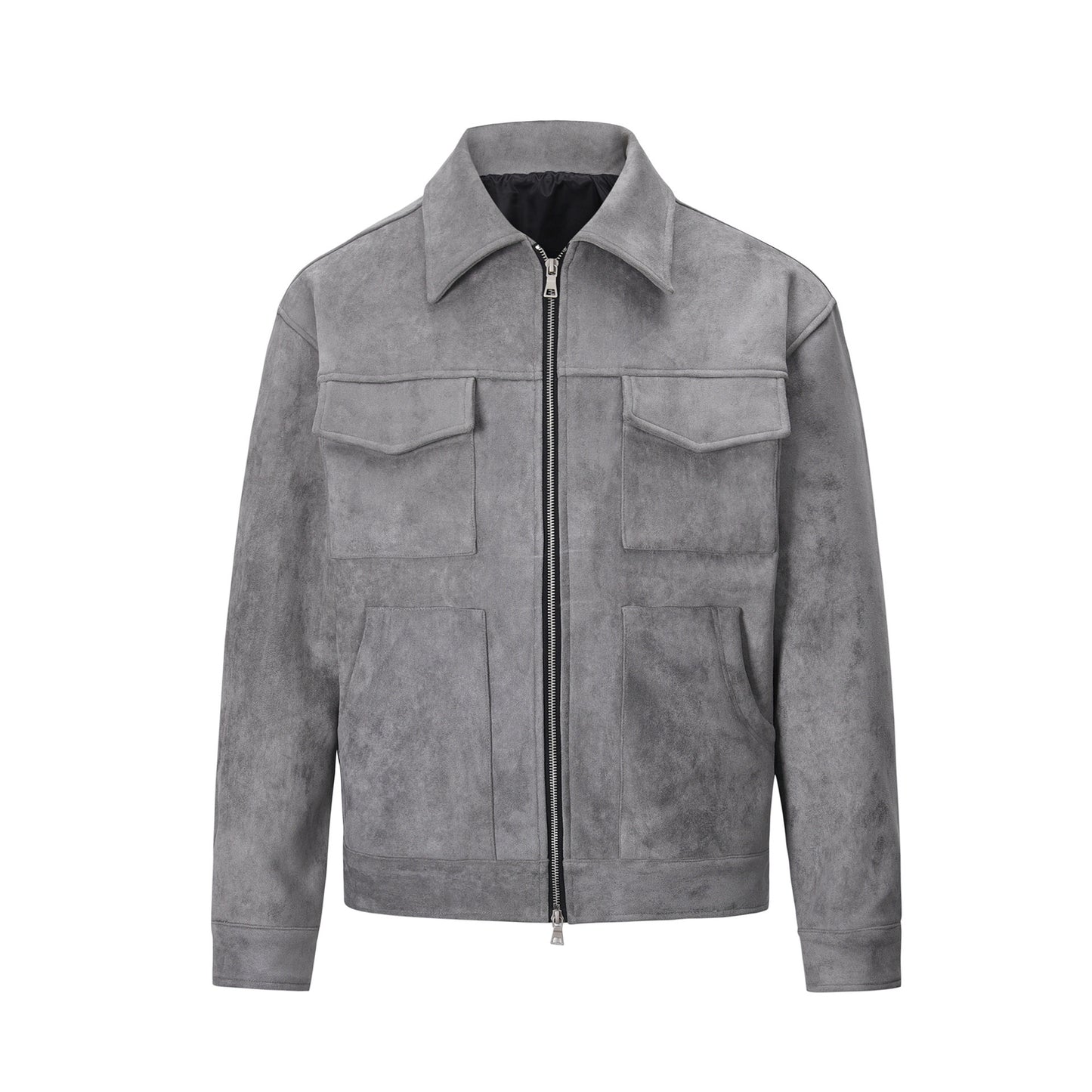 Thickened Zipper Big Pocket Jacket Coat