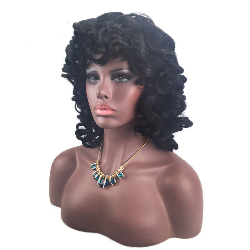 Women's Rose Net Short Curly Wig Headgear