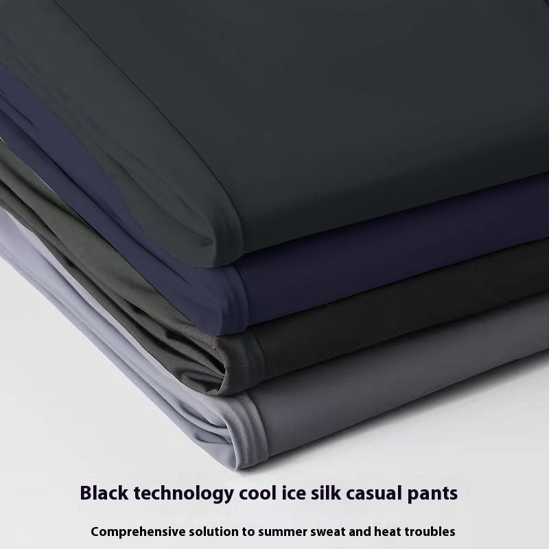 Ice Silk Leisure Straight Loose Trousers Men