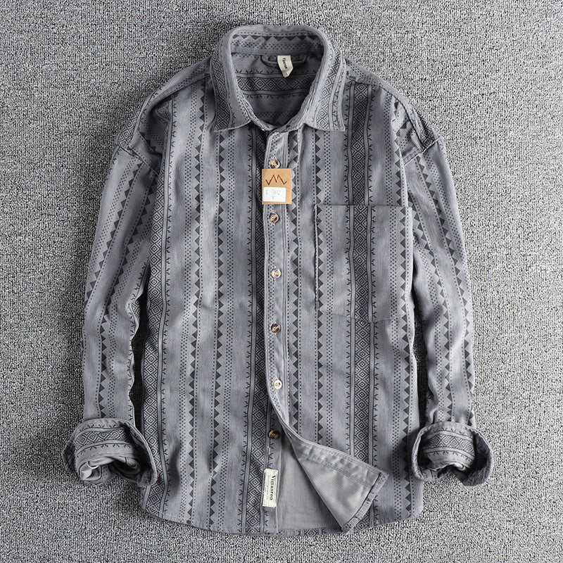 Ethnic Style Navajo Totem American Retro Casual Men's Shirt
