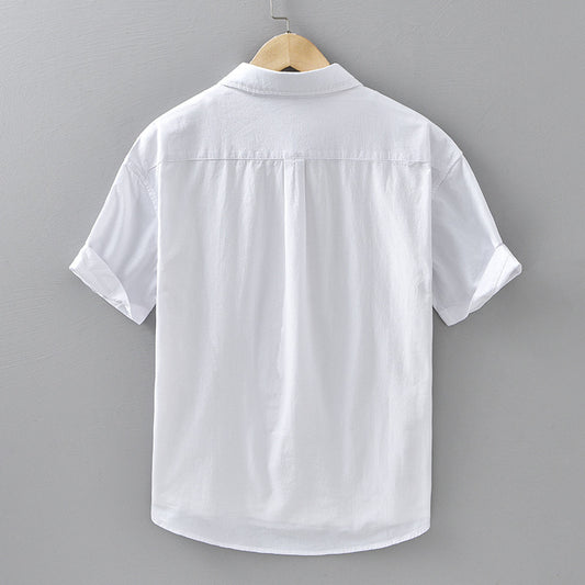Summer Menswear Casual Short-sleeved Cotton Shirt