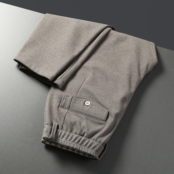 Men's Business Woolen Straight Casual Pants