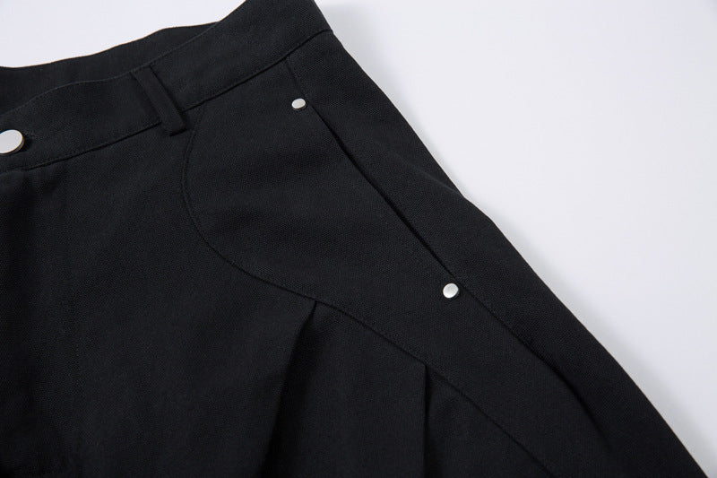Pleated Machete Casual Pants Men's Loose-fitting Wide-leg Trousers