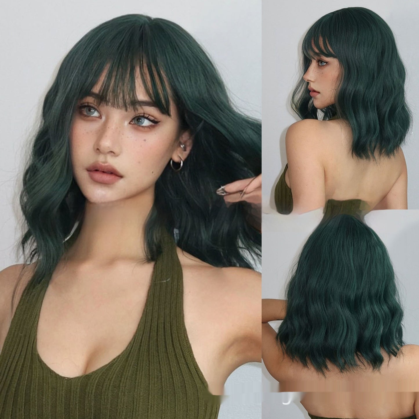 European And American Style Wig White Gold Color Short Curly Hair