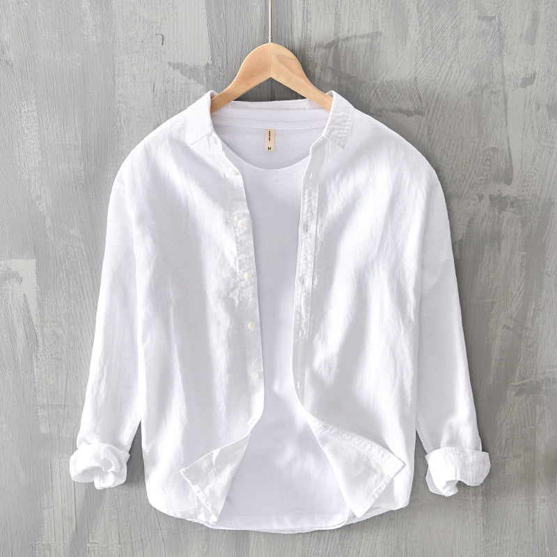 Men's Thin Cotton And Linen Casual Long-sleeved Shirt