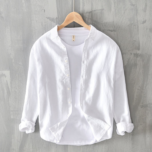 Men's Thin Cotton And Linen Casual Long-sleeved Shirt