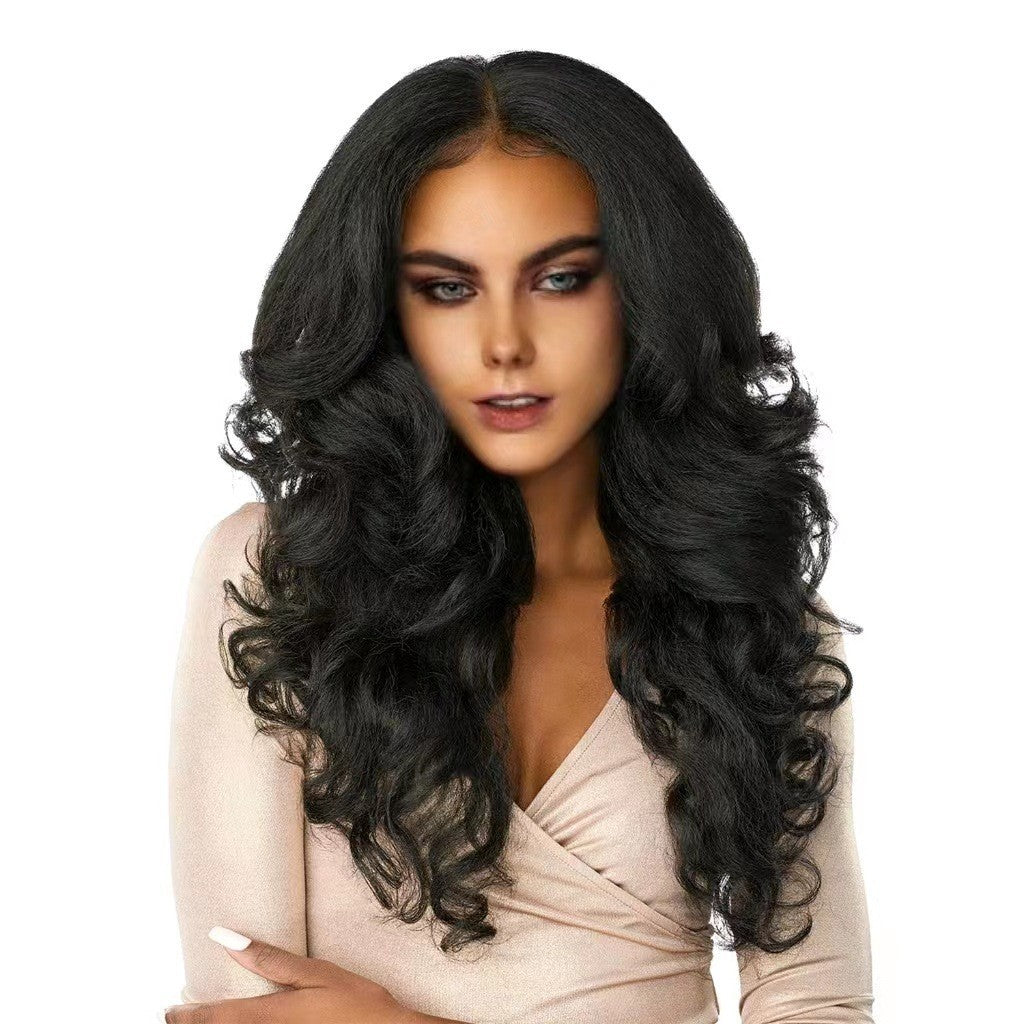 Fluffy Lace Wig Long Curly Head Cover