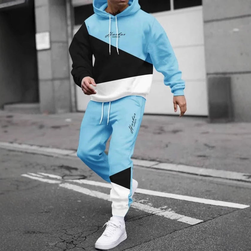 Men's Fashion Trendy Casual All-matching Hooded Sweatshirt And Sweatpants Suit