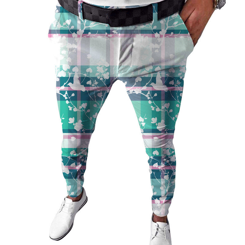 Men's Plaid Printed Casual Pants