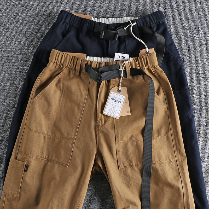 N I Buckle Belt Three-dimensional Cutting Workwear Casual Pants