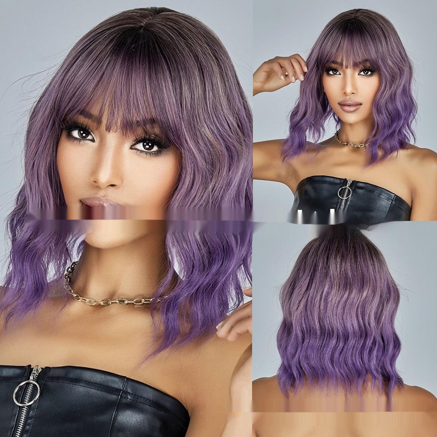 European And American Style Wig White Gold Color Short Curly Hair