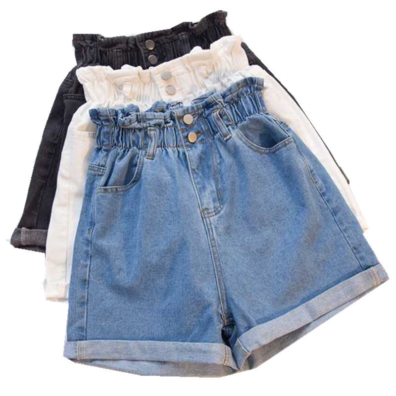 Denim shorts high waist loose loose thin legs hot