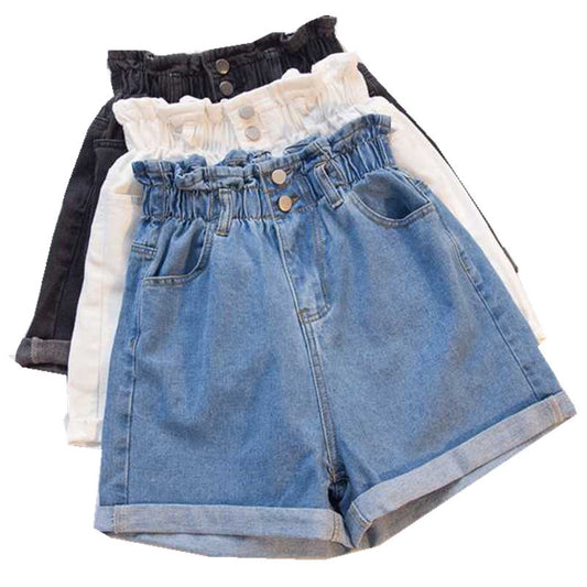 Denim shorts high waist loose loose thin legs hot