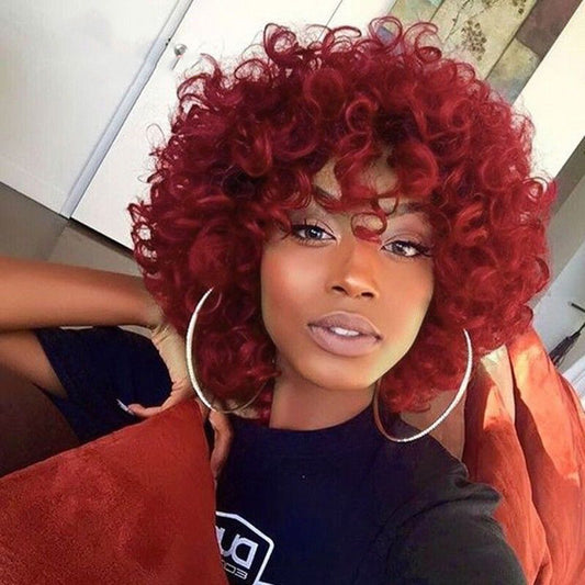 Wig female short curly hair headgear