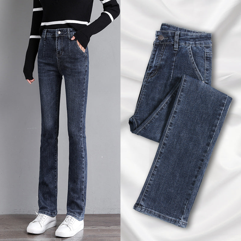Bootcut Jeans Loose High Waist Slim And Versatile Straight Leg