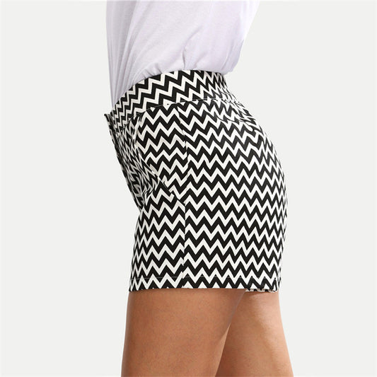 European and American casual mid-waist shorts