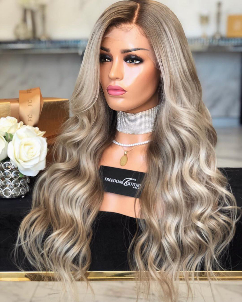 Wig high temperature silk chemical fiber hair