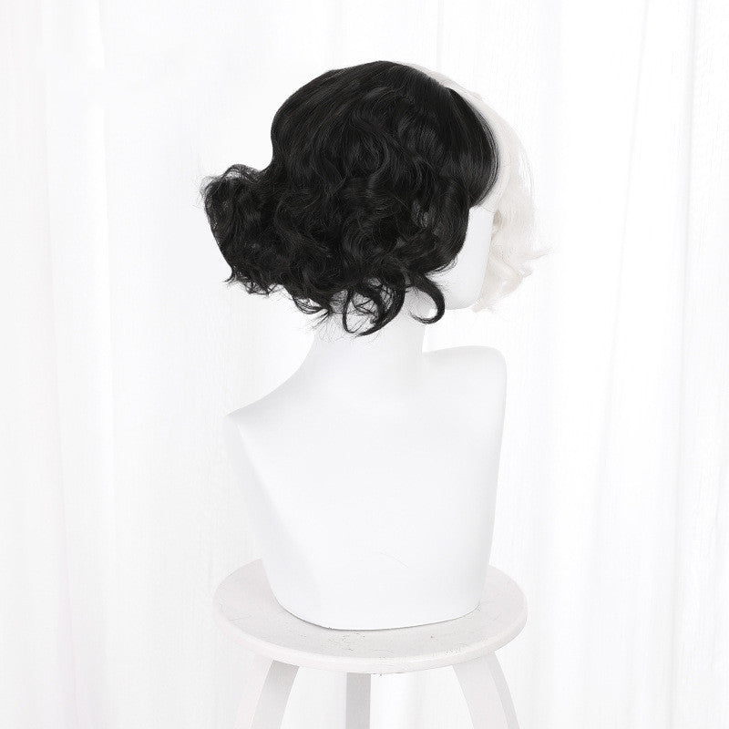 Half Black Half White Cos Wig