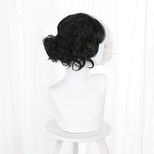 Half Black Half White Cos Wig