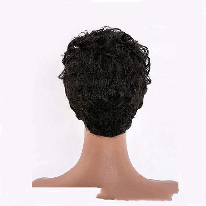 African Wig Short Curly Hair Female Fluffy Natural Short Curly Hair