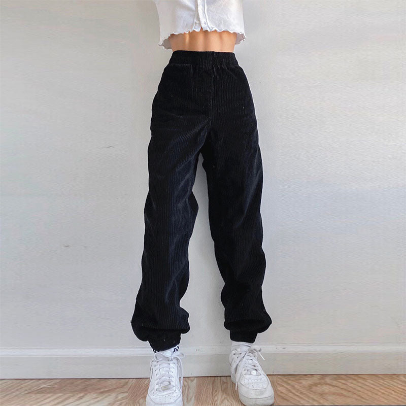 Hong Kong Style Retro Loose Slim Casual Trousers