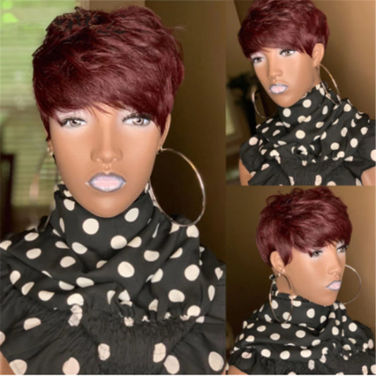 Fashion Lady's Short Straight Hair Wig Slightly Curly