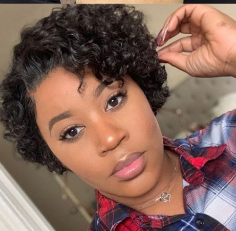 Foreign Trade African wig European Beauty Chemical Fiber Hair Black Short Hair Fluffy Short Curly Hair Mechanism Wig Cover Cross-border e-commerce